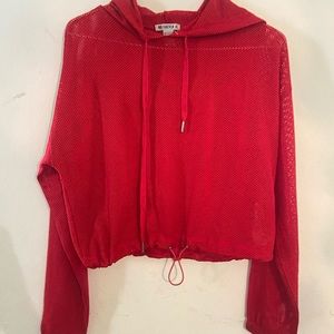 Forever 21 mesh sweater with hood